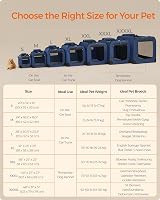 Feandrea Foldable Pet Carrier Bag Large Dog Cat Travel Crate Dark Blue 60x42x42 view 4