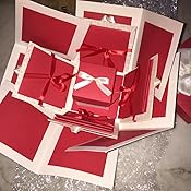 Crack of Dawn Crafts 3 Layered Romantic Explosion Box - Red Love ...