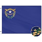 VICDRIA Nevada State Flag 5x8 Ft, Deluxe Full Embroidered Heavy Duty Polyester Durable NV Outside Flags, Indoor/Outdoor, Sewn Stripes and Brass Grommets