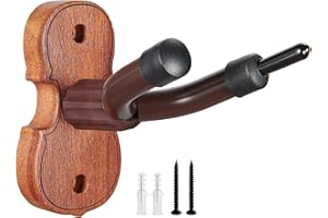 KKG Violin Wall Mount Violin Hanger 1 Pack with Bow Hook Home & Studio Rosewood Violin/Viola Stand