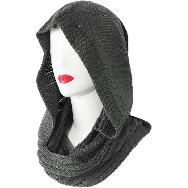 NUEAYMS Womens Hood Scarf Winter Knitted Hood Loop Scarf