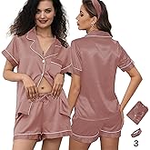 3Pcs Silk Pajamas XS-4XL Womens Satin Pajama Short Floral Sleepwear Bride Soft Pj Lounge Sets Pjs Shorts Set