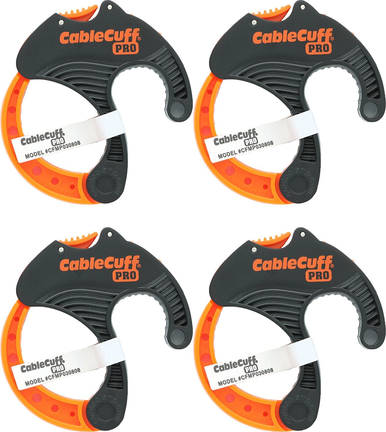 Cable Cuff PRO (4 Pack: 4X Medium 2 Inch Diameter) Adjustable, Reusable, Cable Tie Replacements for Extension Cords or Electronics