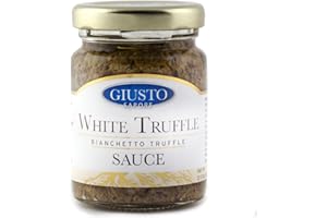 Giusto Sapore Italian White Truffle Sauce - 3.17 oz - Premium Gourmet Truffle Cream - Imported from Italy and Family Owned (White Truffle Sauce, 3.17)