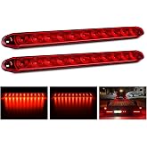 Nilight 16" LED Trailer ID Marker Light Bar, Red, 2-Pack | 11 LED stop, turn and tail light with IP67 waterproof housing for trailers, trucks, RVs and utility vehicles.