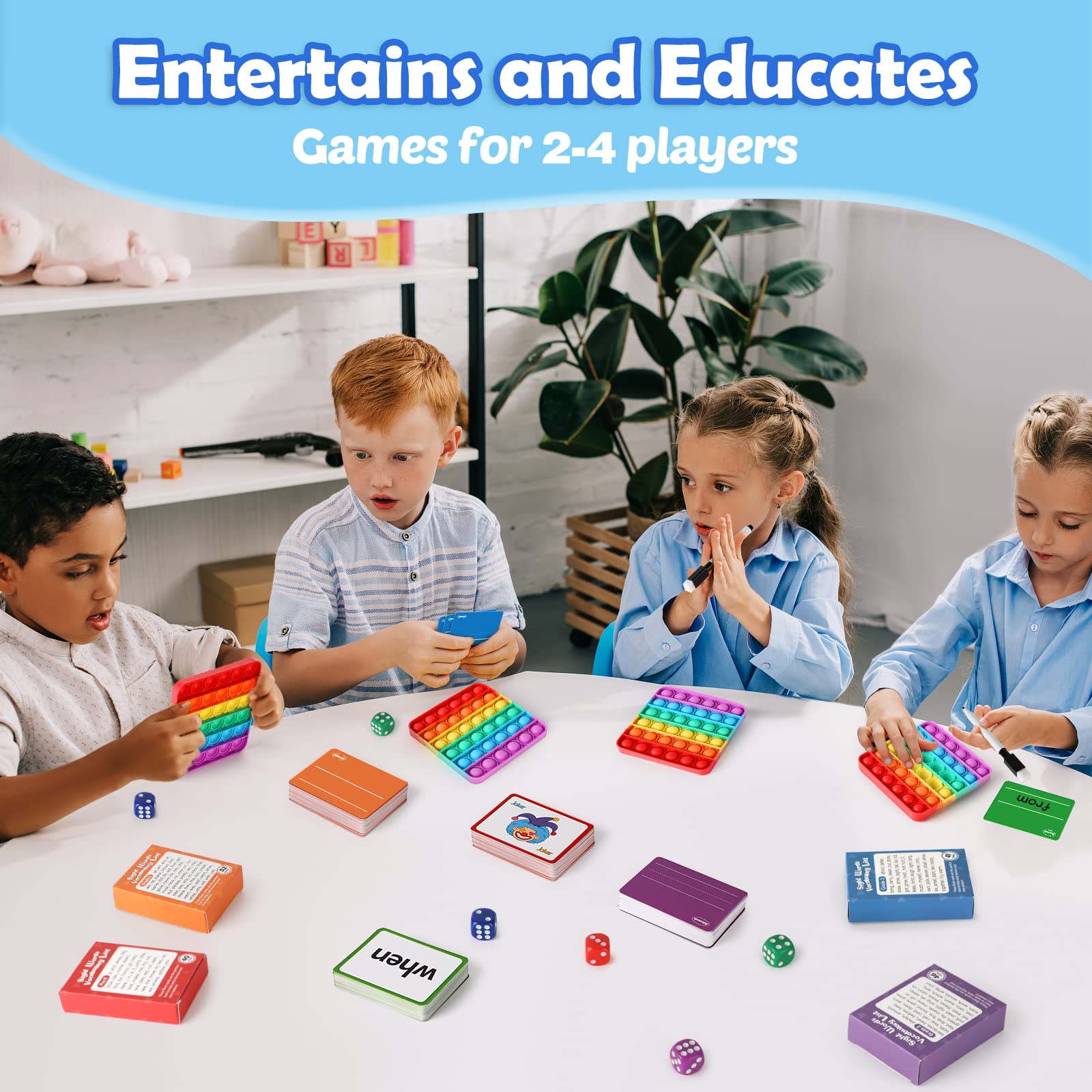 Aizweb Sight Word Game,Learn to Read Flash Card with Mat & Dice for Preschool Kindergarten 1st 2nd 3rd Grade,Educational Reading Learning Site Word for Kid Classroom Homeschool Supplies