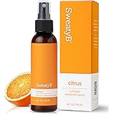 SweatyB® Deodorant spray - Odor Protection with whole body deodorant for women & men - Travel Size, Skin-Safe, Vegan & Made in USA - Citrus body spray - 4 Oz