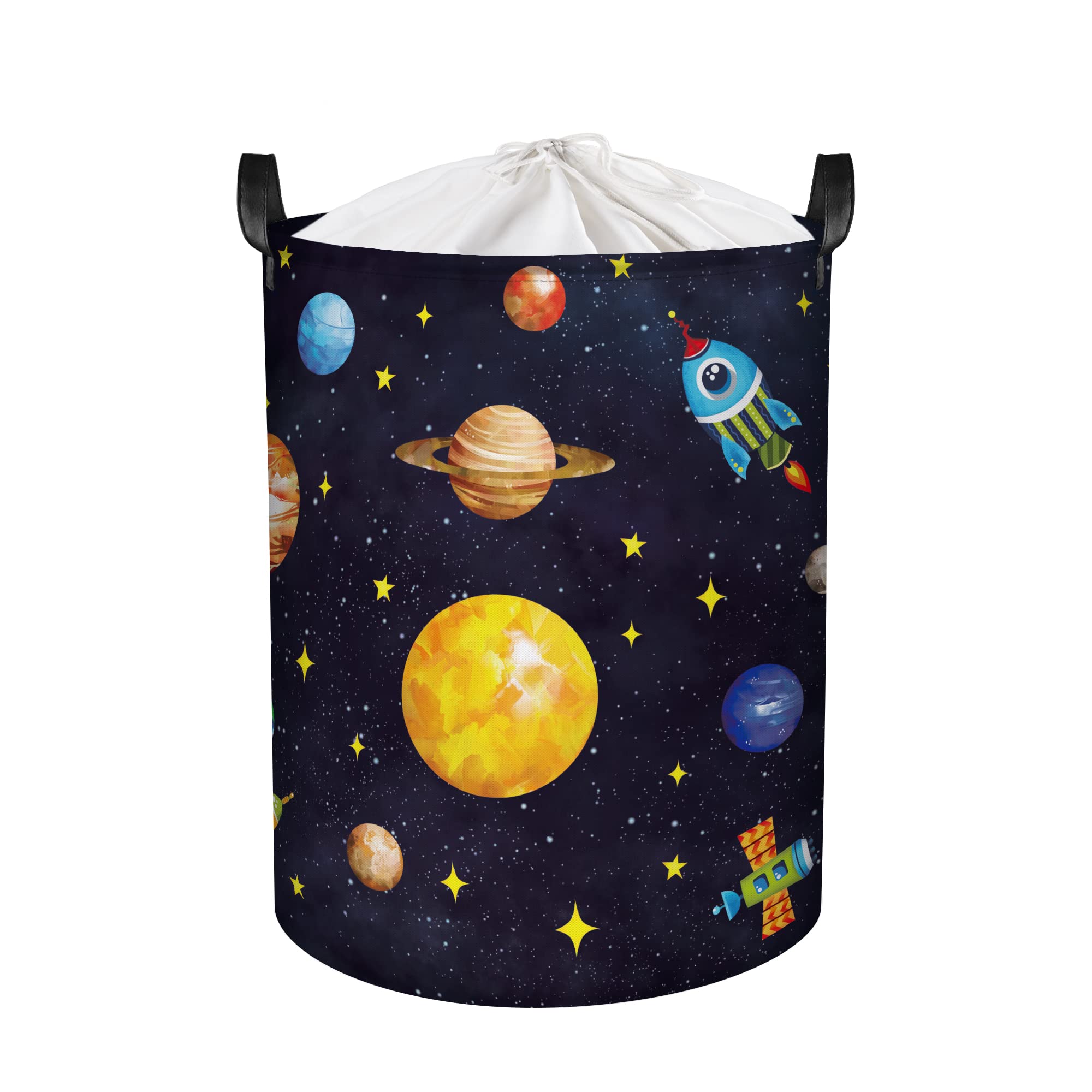 Clastyle Space Laundry Hamper Cosmic Book Storage Basket for Bathroom Parent Storage Box to Organize Toy Clothes, Planet, 36x45 cm — image 1