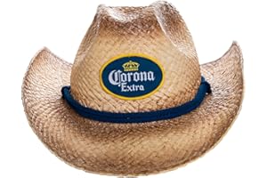 Men's Corona Extra Straw Beach Cowboy Hat with Curved Brim Tan