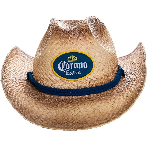 8189 Bud Light Logo Straw Beach Cowboy Hat With Curved Brim Calhoun Bud Light Logo Straw Beach Cowboy Hat with Curved  main image 4