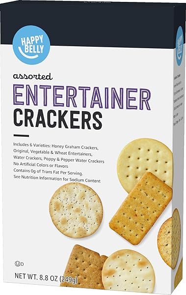 AMAZON BRAND – HAPPY BELLY ENTERTAINMENT CRACKERS, ASSORTED ENTERTAINER, 8.8 OUNCE (PACK OF 1)