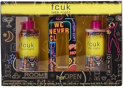 FCUK Late Night 100ml EDT Gift Set for Her with Body Lotion