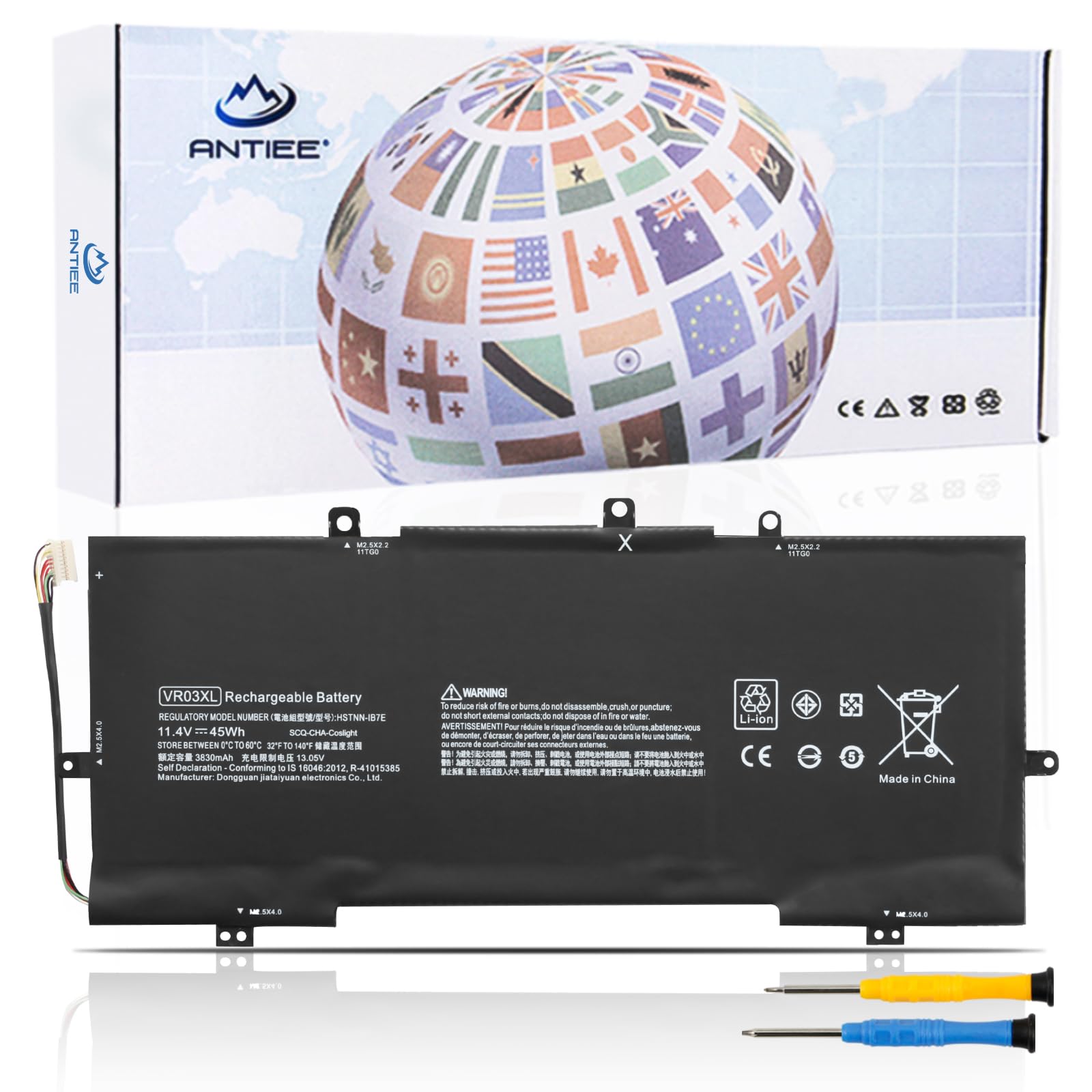 ANTIEE VR03XL Laptop Battery Replacement for HP Pavilion 13-D 13-D046TU 13-D025TU 13-D024TU 13-D051TU Series 816497-1C1 HSTNN-IB7E TPN-C120 11.4V 45Wh