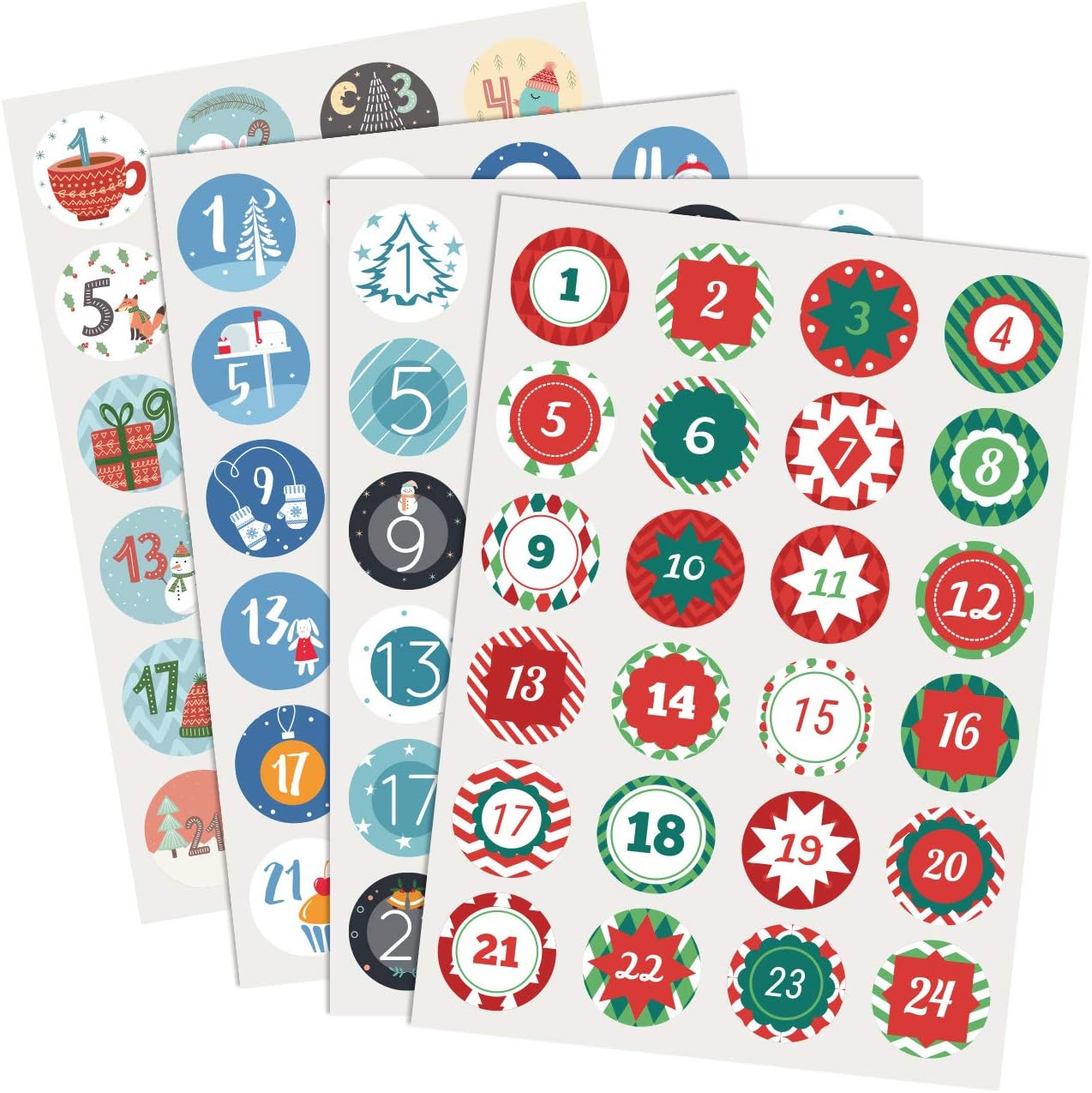 Advent Calendars - Naler Christmas Advent Calendar Numbers Sticker Sheet with 96 Stickers for Xmas Countdown Calendar DIY Gifts Craft Christmas Decorations