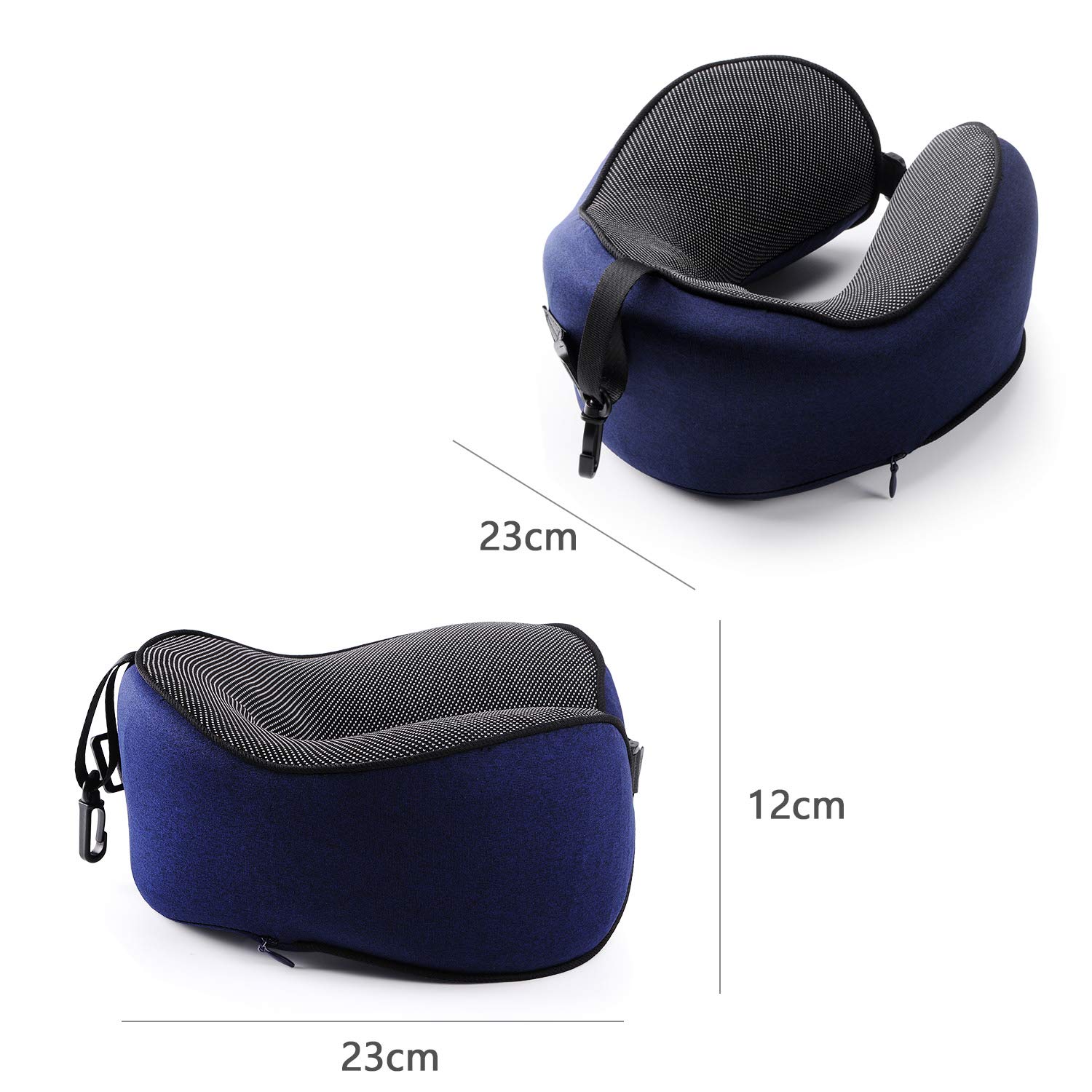 Dreamer Car Cheek Supporting Travel Pillow- Support The Head, Neck and Cheek with Balanced Softness Memory Foam- Dark Blue