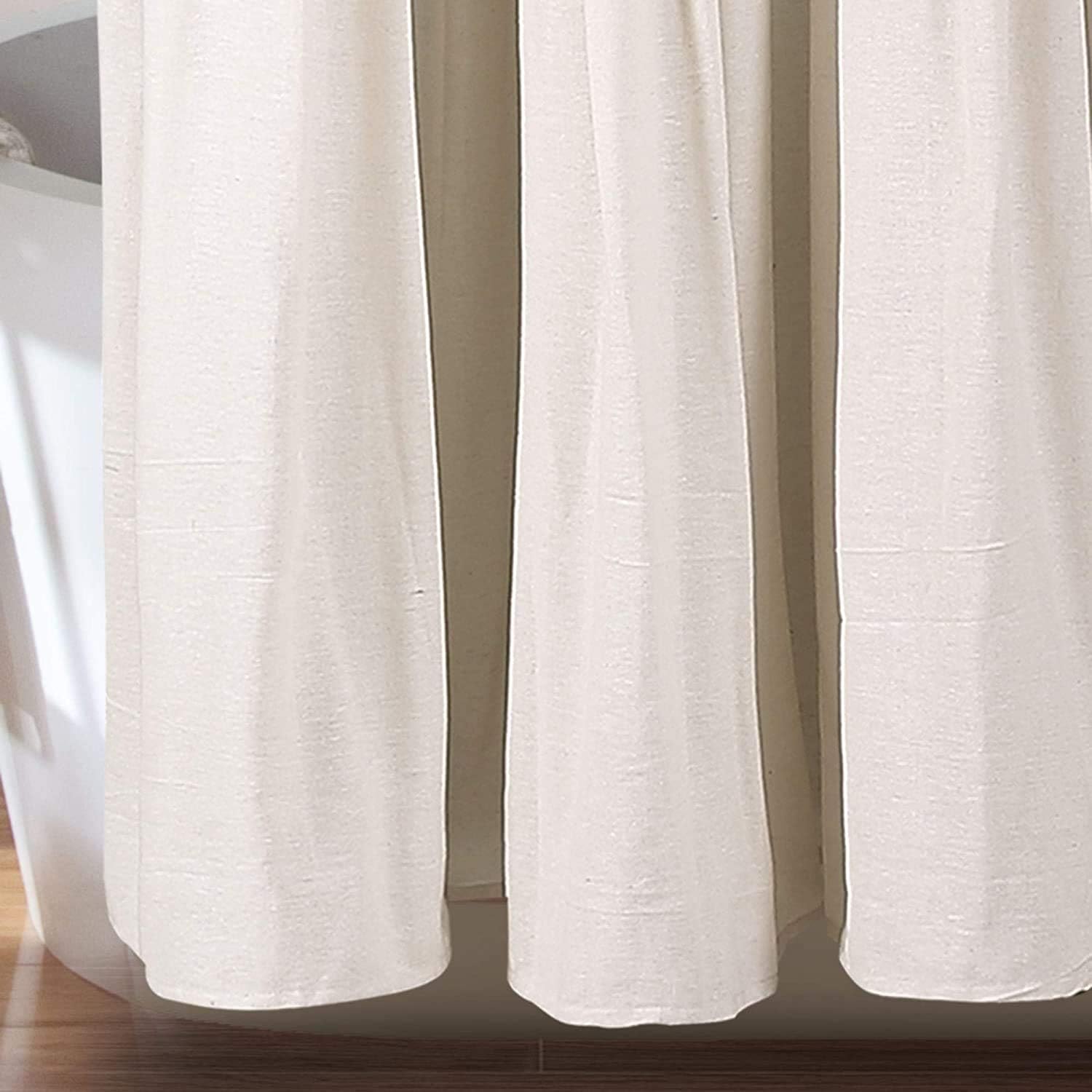 Lush Decor Button Shower Curtain, 72" X 72", Linen: Home & Kitchen