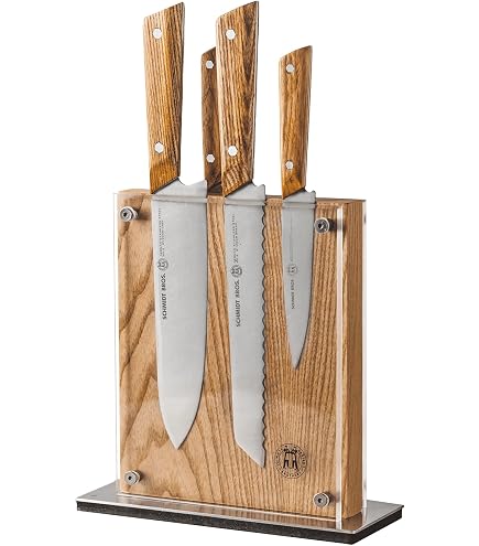 Amazon.com: Brass and Walnut 6-piece Knife Block Set, High-Carbon