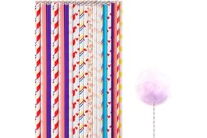 Fokmuaex 50 pcs 13" Colorful Cotton Candy Cones – Durable Paper Sticks for Candy Making, Parties & Events