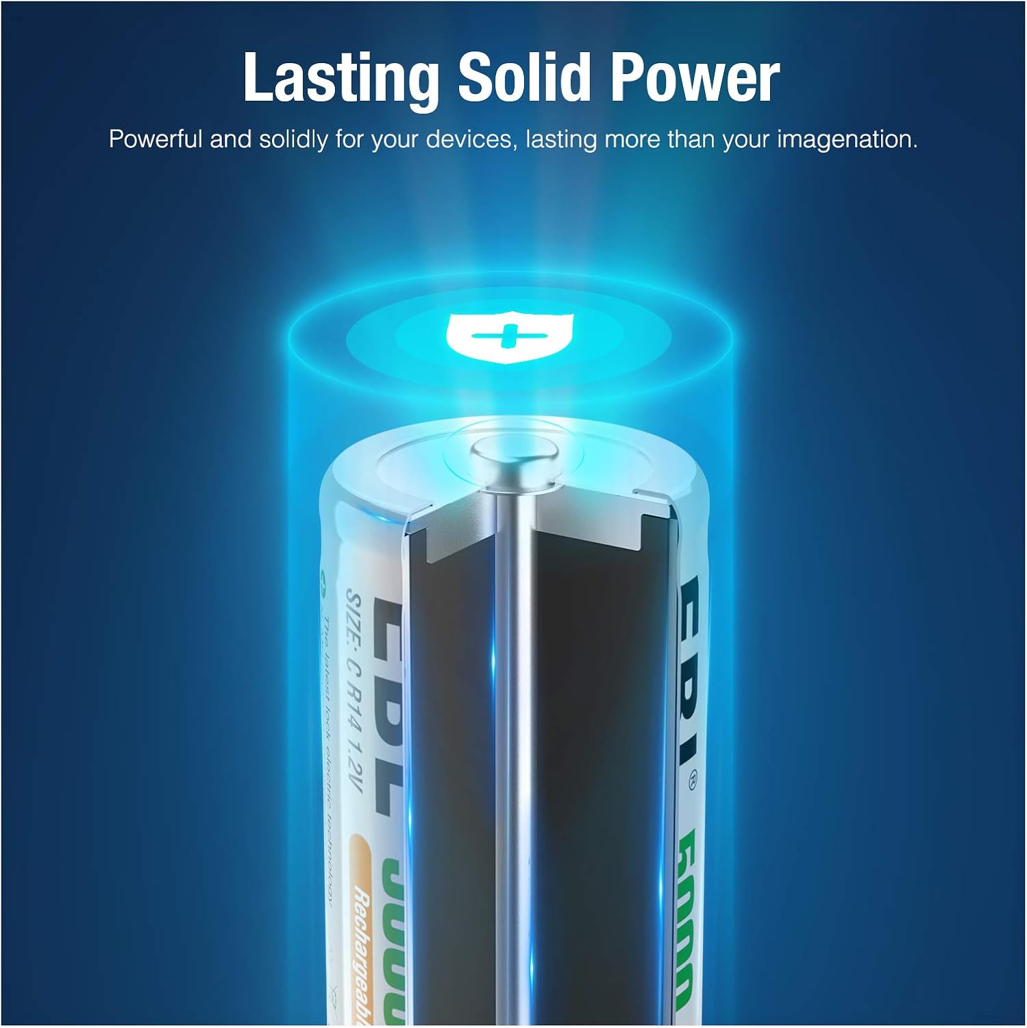 EBL Rechargeable C Batteries 5000mAh Ni-MH C Size Battery, Pack of 8: Home Audio & Theater