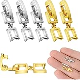 6 Pcs Mini Necklace Extenders for Women, Bracelet Extender Gold and Silver Necklace Extender, Foldover Extension Clasps for Women Jewelry Making Repair Kit