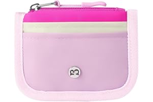 Babysun Mini Rfid Card Holder Slim Wallet with Change Zipper Pocket/3 Crad Slots/Key Ring, Small Wallet Thin Credit Card Wallet for Women & Men