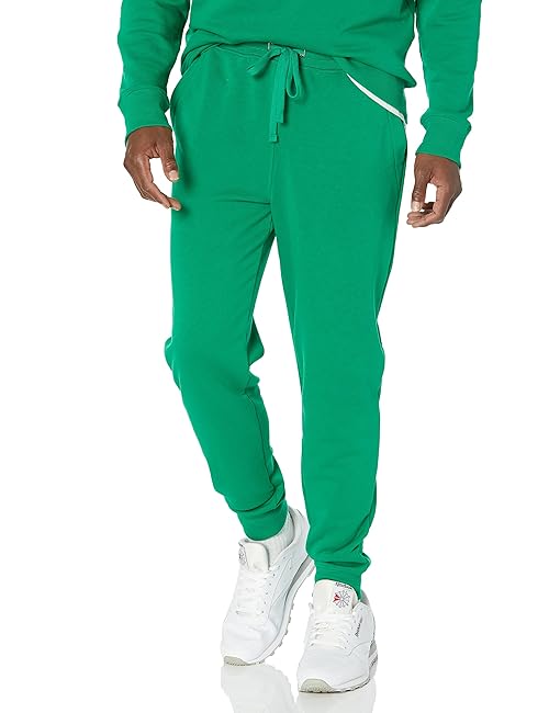 Amazon Essentials Men's Jogger Pants, Casual Relaxed Fit, Lightweight French Terry, Green Loungewear, Tall, X-Small