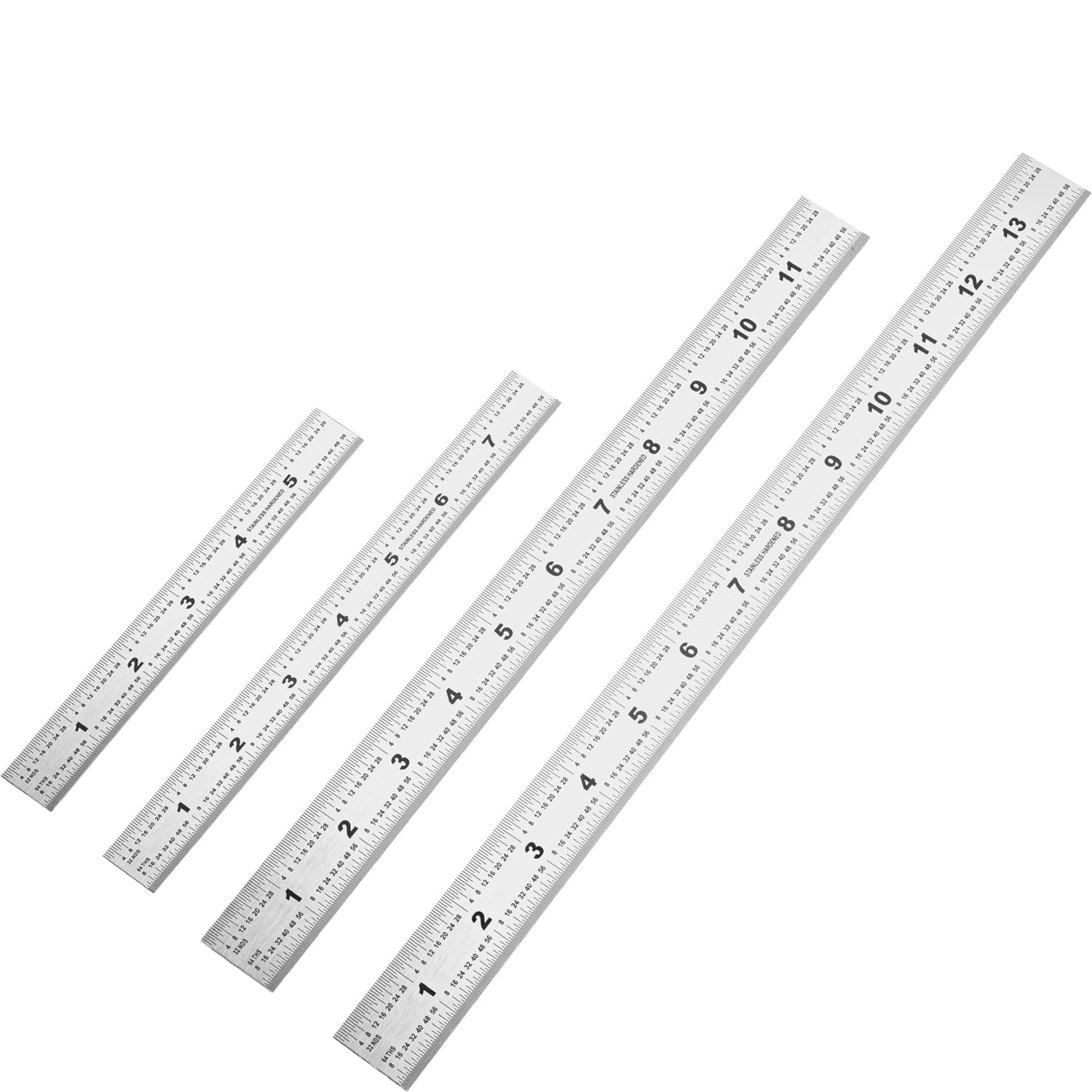 Photo 1 of ****SINGLE RULER**** Machinist Ruler - Metal Rulers Pack of 4, 6/8/12/14 Inch Metric MM Ruler, Stainless Steel