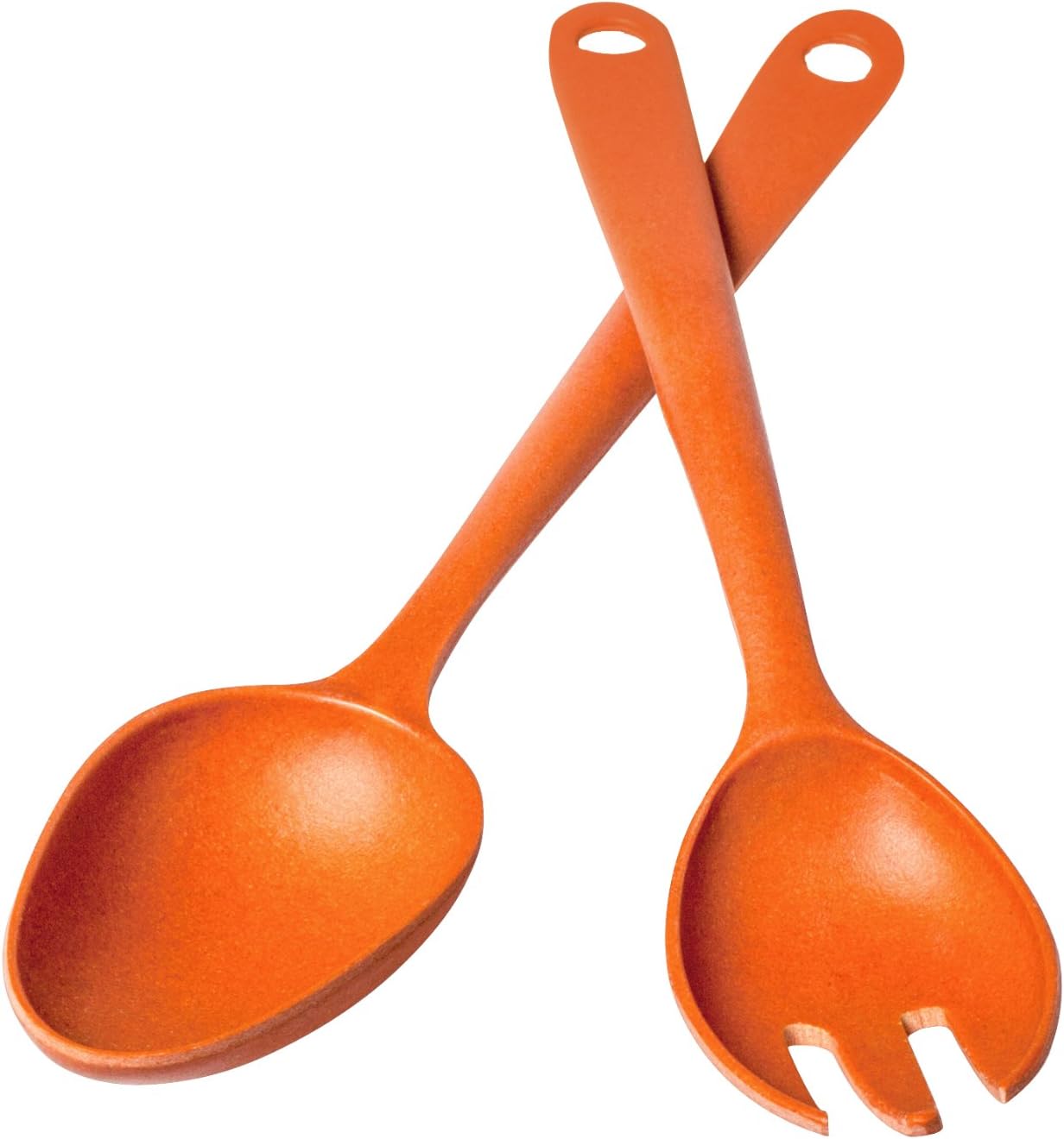 Living Eco Dining Bamboo Fork and Spoon Serving Set, Set of 1, Terracotta