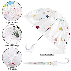 RONIARE Kids Clear Bubble Umbrellas for Rain Dome
