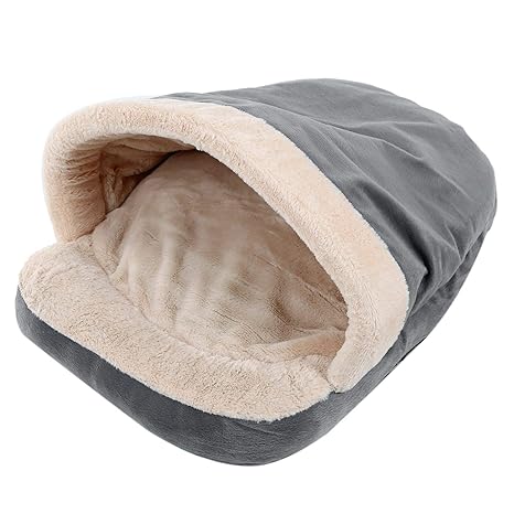 TOOGOO New Pet Soft Hund Katze Bett Haus Winter Warming Nest Matte Fuer Kleine Hunde Schlafsack Chihuahua Teddy Zwinger grau