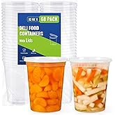 AOZITA 68 Sets 32 oz Plastic Deli Containers With Lids, Airtight Food Storage Containers, Freezer/Dishwasher/Microwave Safe, Takeout Meal Prep Storage