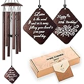 60th Birthday Gifts for Women, 32” Wind Chimes Happy 60 Year Old Birthday Gifts for Her Mom Sister Wife Grandma