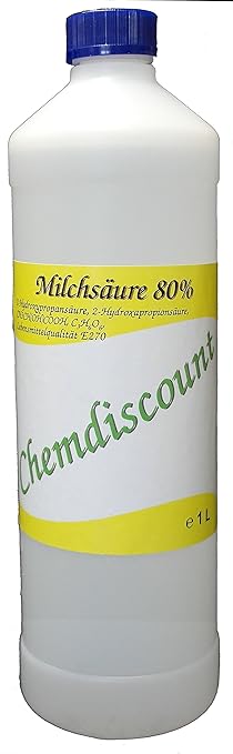 1 Liter (ca. 1,25 kg) Milchsäure 80%, Lebensmittelqualiät E270