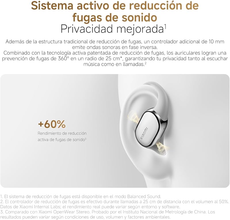 OpenWear Stereo Pro, Auriculares de Oreja Abierta, Bluetooth con Gancho, Uso cómodo y Estable, batería 45h, Resistente al Agua IP54, múltiples Drivers, Audio Hi-Res HiFi, Oro Arena