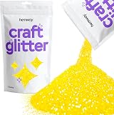 Hemway Fluorescent UV Neon Yellow Glitter 100g Chunky Craft Glitter