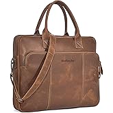 Blofinche Genuine Leather laptop briefcase 18 inch Computer Messenger shouledr work handbag Satchel bags