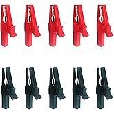 WOODGUILIN 5 Pairs Fully Insulated Alligator Clips 30A Safety Test Alligator Clip with Banana Socket Crocodile Clips for Car,Electrical Testing,Battery Connect,4mm Banana Plug Connectors(red + Black)