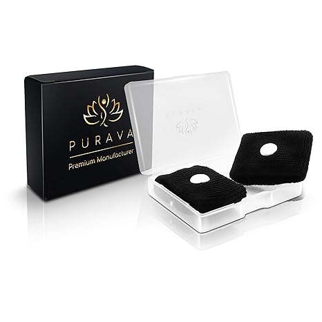 PURAVA® [2 Stück] Akupressur Armband - Selbstanpassendes Akupressurarmband gegen Übelkeit - Ideal für Schwangere und Reisende