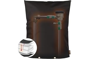 Angooni Upgraded Backflow Preventer Cover Aluminum Foil (5℉) - 16"W x 20"H Industrial 600D Winter Sprinkler Valve Covers for Outside, Anti-UV Winter-Freeze Water Well Pump Cover, Black