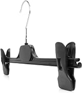 HANGERWORLD 20 Black 35cm Adjustable Clip Hangers for Trousers Skirts view 1