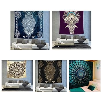 Amazon De De Feuilles 5er Tapisserie Wand Hippie Bohemian