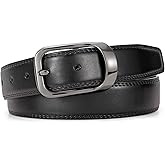 JASGOOD Men's Leather Dress Belts, Mens Casual Belt For Jeans Pants Work Suits and Uniform With Single Prong Buckle