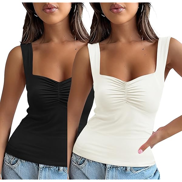 MOLERFO Sexy Womens Sweetheart Neck Sleeveless Tank