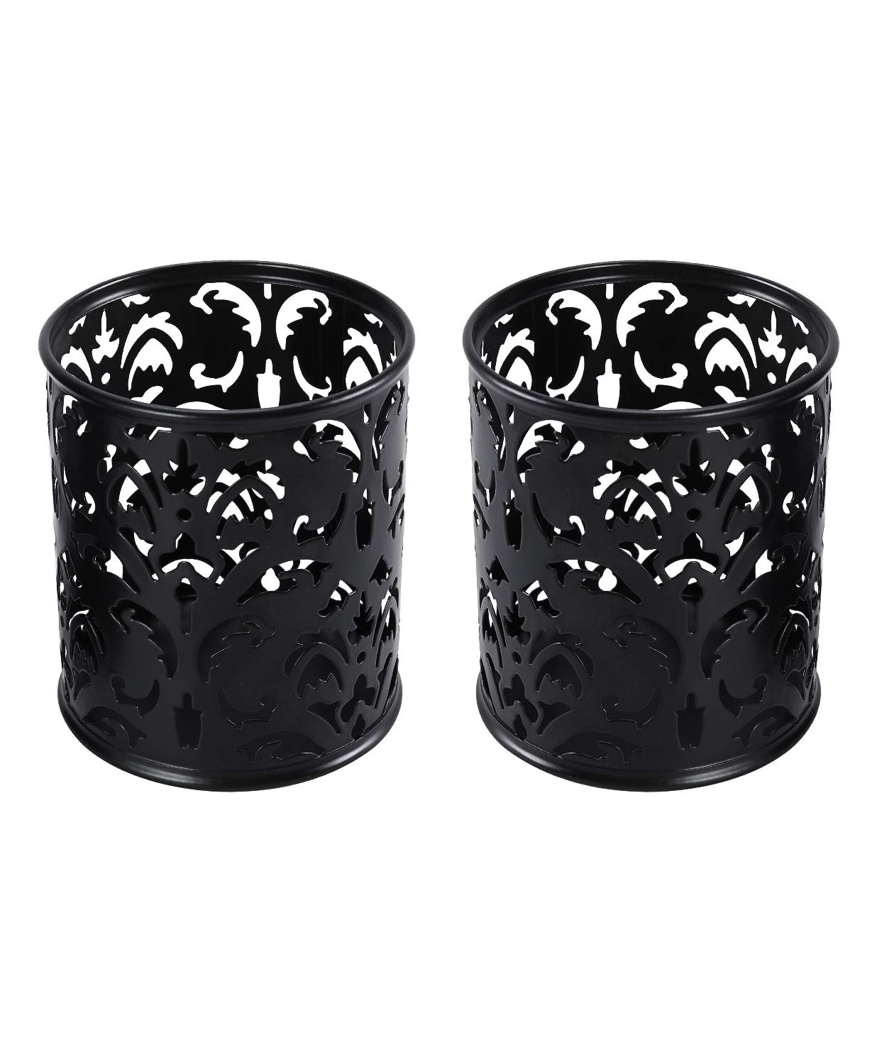 EasyPAG Desk Tidy Pen Pot Pencil Holder Makeup Brushes Storage Stationery Organiser,Pack of 2,Black