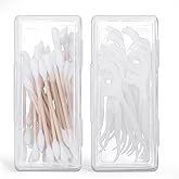 Portable Travel Cotton Swab Holder, 2 Pcs Clear Plastic Cotton Pad Storage Container, Small Dental Floss Picks Case with Dustproof Lid for Makeup Sponges, Hair Ties, Small Items