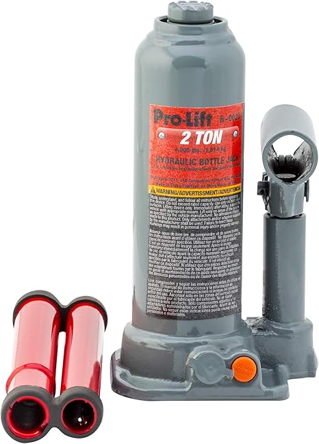 Pro Lift B 002d Grey Hydraulic Bottle Jack 2 Ton Capacity