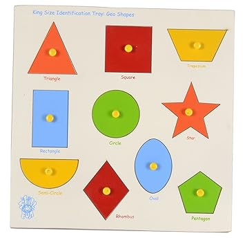 Kinder Garden Wooden 10 Shapes Puzzle (Color & Design May Vary)
