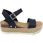 Soda Women's Open Toe Ankle Strap Espadrille Sandal
