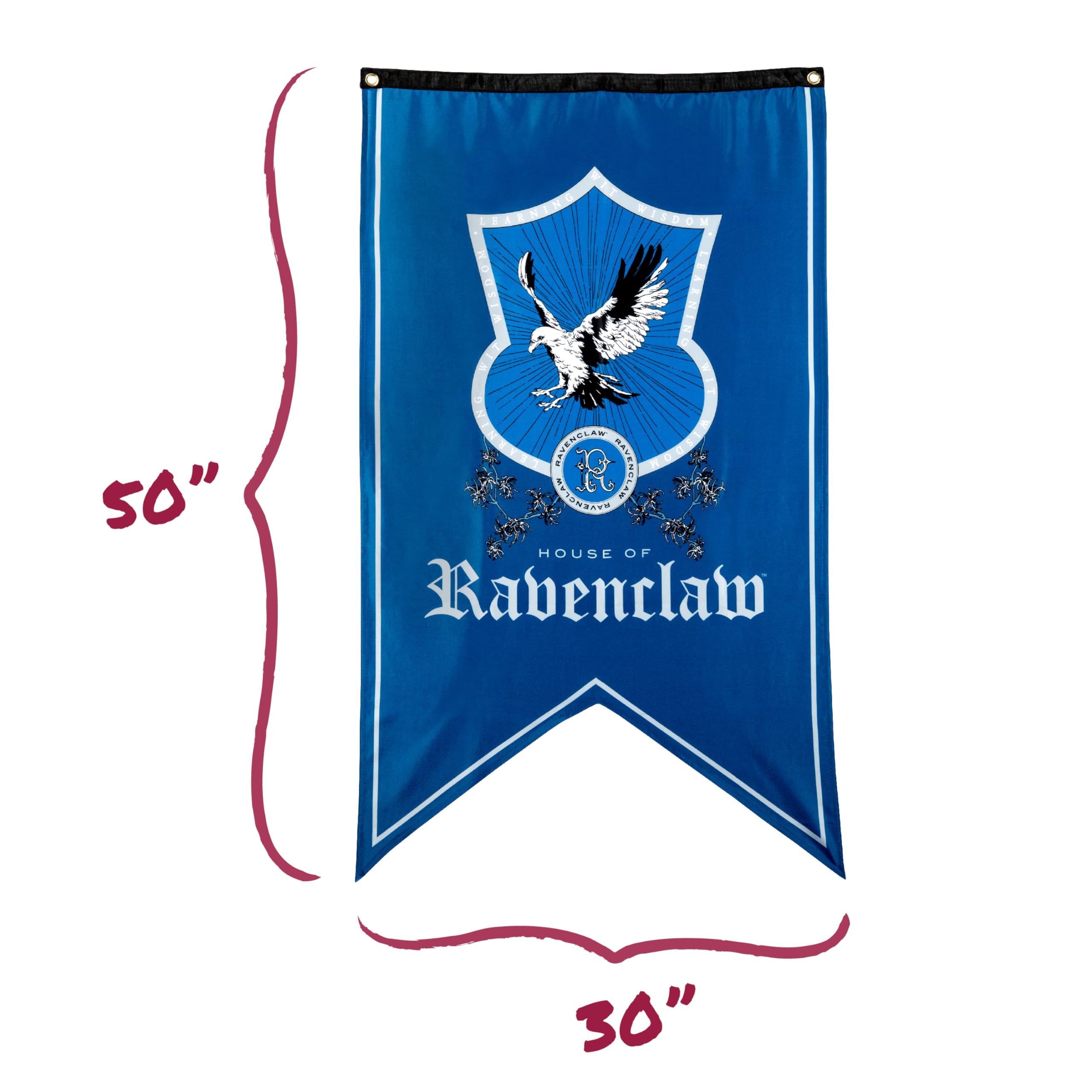 Conquest Journals Harry Potter Ravenclaw Crest Banner, 30'' x 50'' Extra Large Flag, 300D Oxford Cloth, Banners for Birthday Parties, Party Supplies, Dorm Decorations, Wall Decor, Officially Licensed