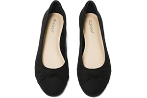 Ataiwee Women's Wide Width Flats Shoes - Ladies Cute and Comfortable Dress Ballet Shoes.